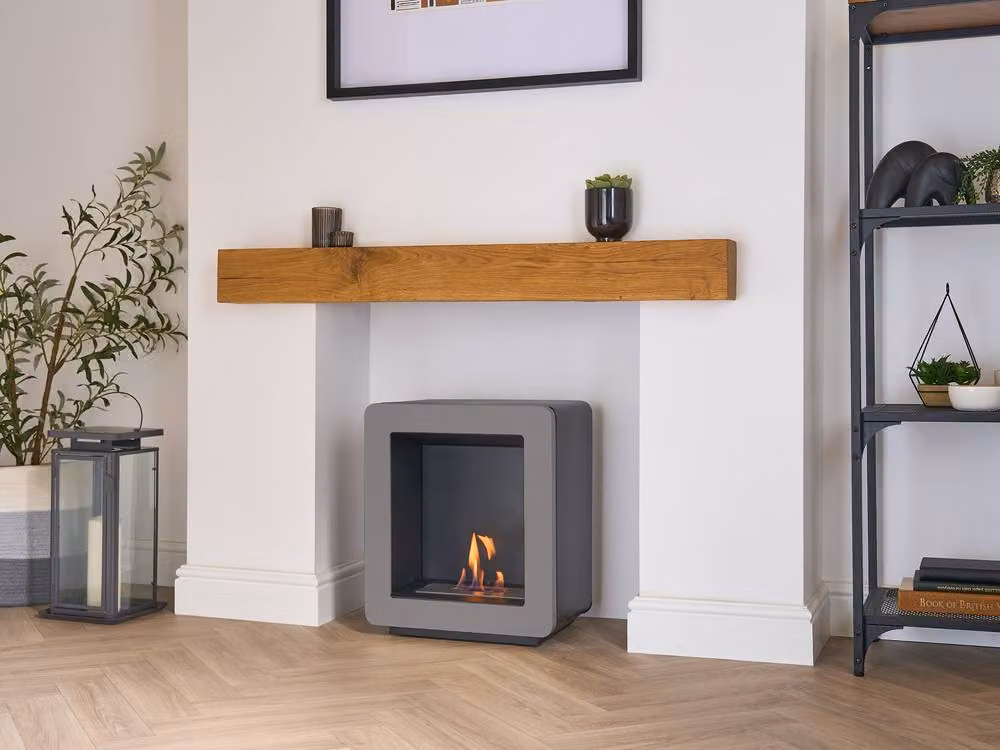 Adam Fires & Fireplaces Mira Grey Steel Bio Ethanol Floor Stove – 2