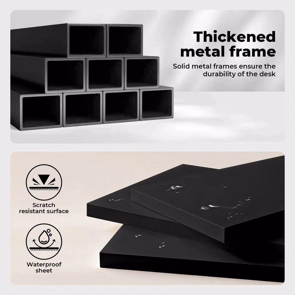 Kelvenix Black Gaming and Home Office PC Desk with Matt MDF Laminate Finish, W/D/H: 80 x 50 x 73.5 cm – 4