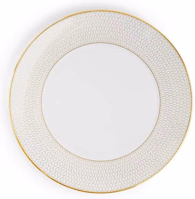 Wedgwood Gio Gold Geometric Bone China Side Plate in White and Gold
