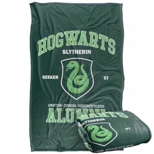 LOGOVISION Harry Potter Hogwarts Slytherin Alumni Super Soft Fleece Throw Blanket, Multicolour – 1