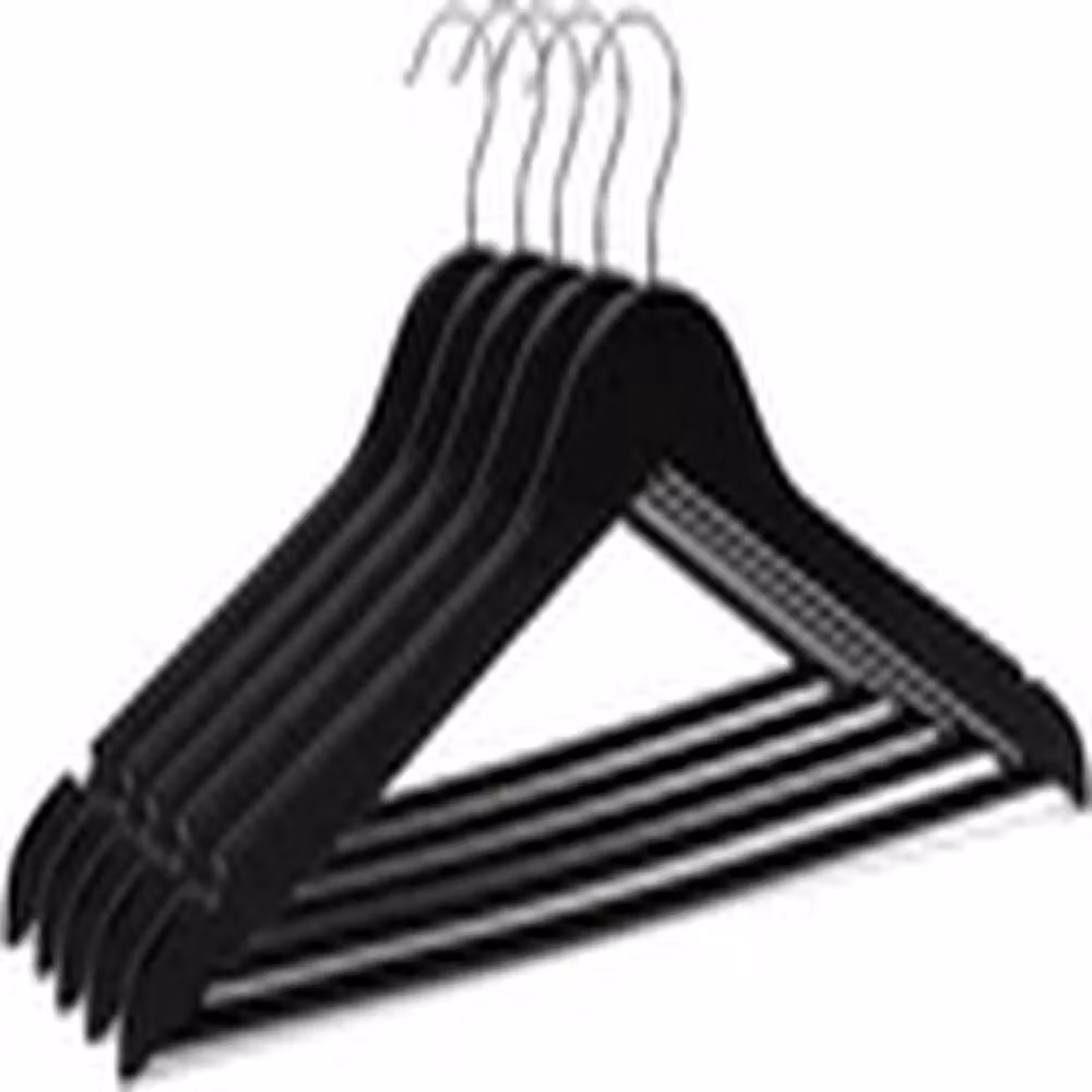 EONLION Natural Wood Suit Hangers with Swivel Hook and Trouser Bar, Black – 3