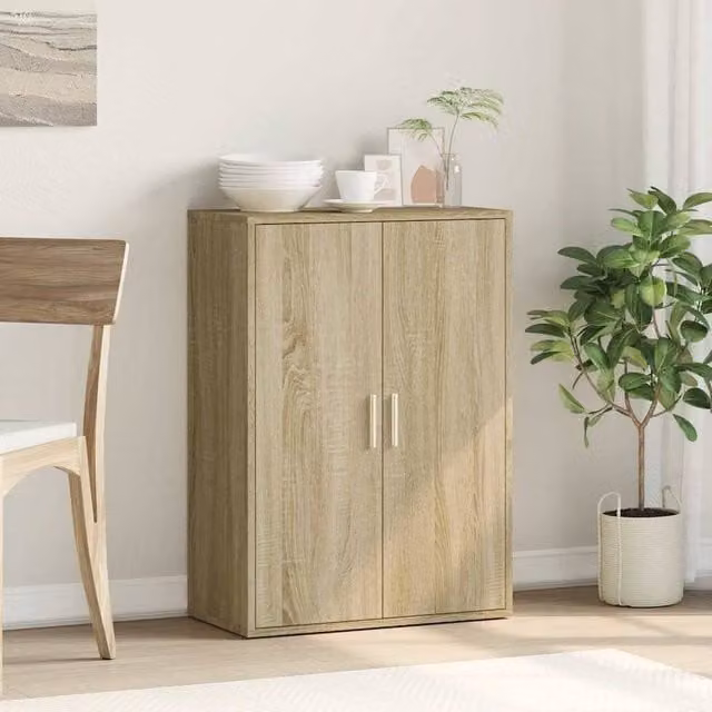 Berkfield Home Sonoma Oak Sideboard in Light Brown, W/D/H: 60 x 31 x 84 cm – 1