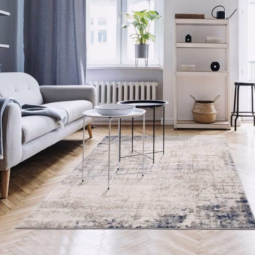 THE RUGS Montana Abstract Living Room Rug in Brown, Blue and Beige, W: 240 cm, D: 340 cm – 2
