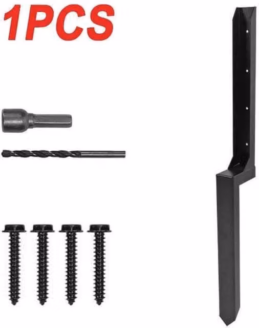 NESTLUNE Heavy Duty Steel Fence Post Repair Stake, Black, Height: 120 cm, Width: 300 cm