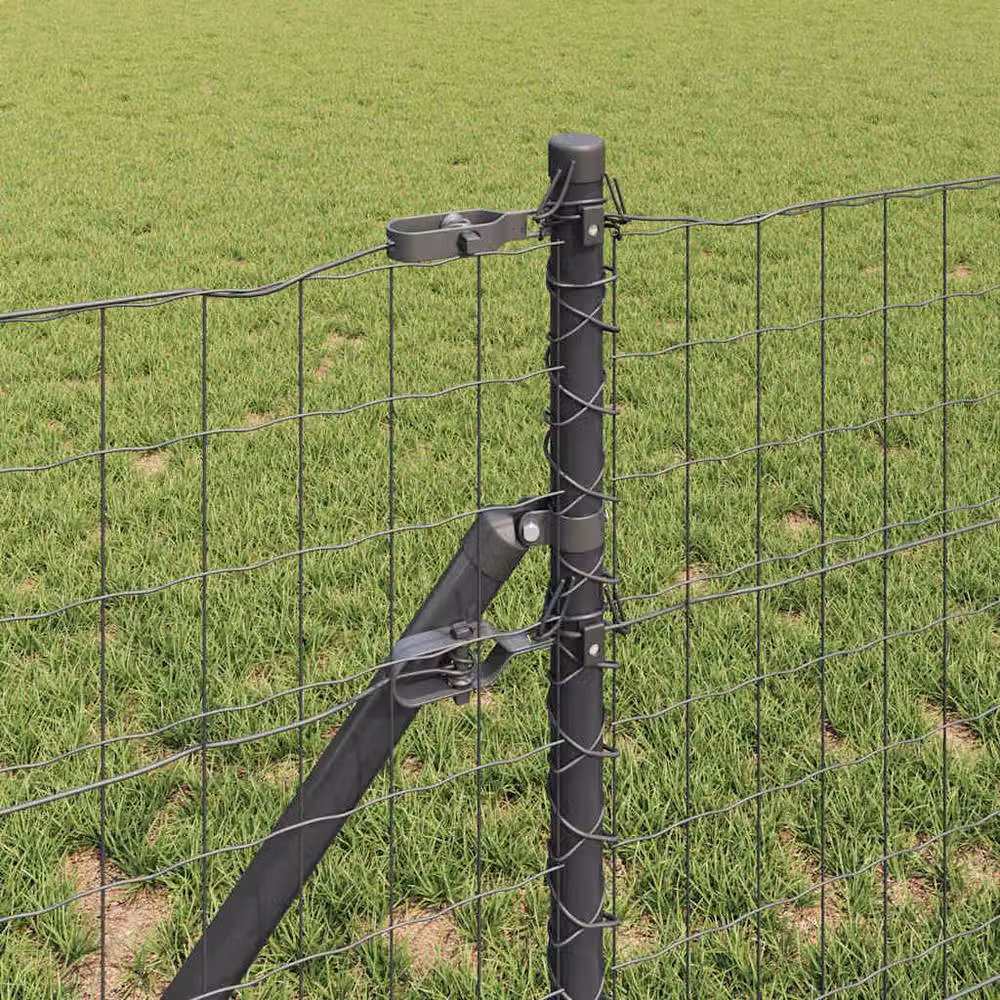 Berkfield Home Euro Fence with 7 Posts, Grey Galvanised Steel, W: 40 cm, L: 10 m – 3