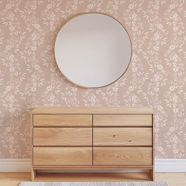 Arthouse Delicate Floral Trail Wallpaper in Blush Pink