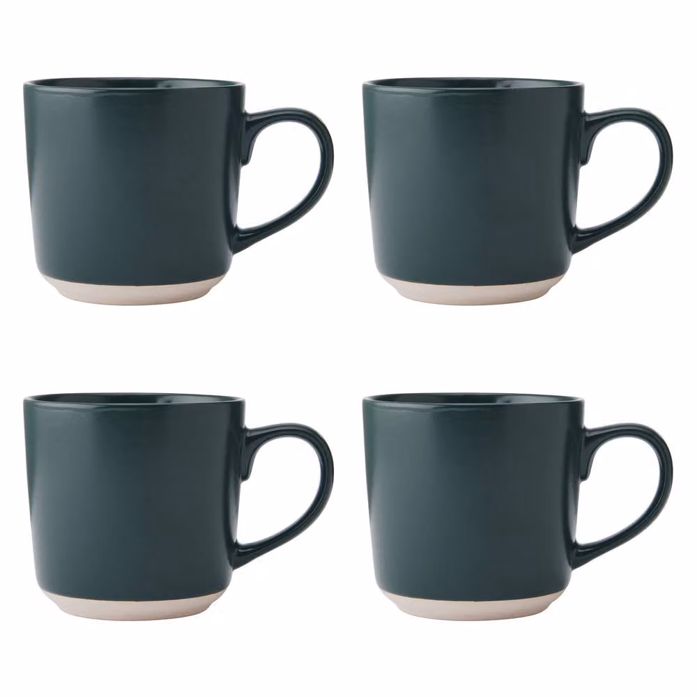 La Cafetiere Set of 4 Green Ceramic Coffee Mugs, 350 ml – 2