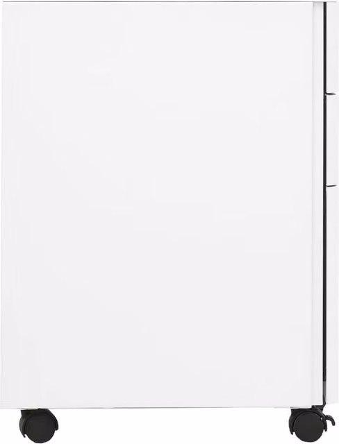Berkfield Home Mobile File Cabinet in White Metal with Lock and Castors, W/D/H: 30 x 45 x 59 cm – 1