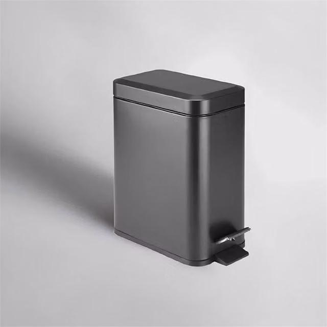 EONLION Black 5 L Slim Pedal Bin with Removable Inner Bucket
