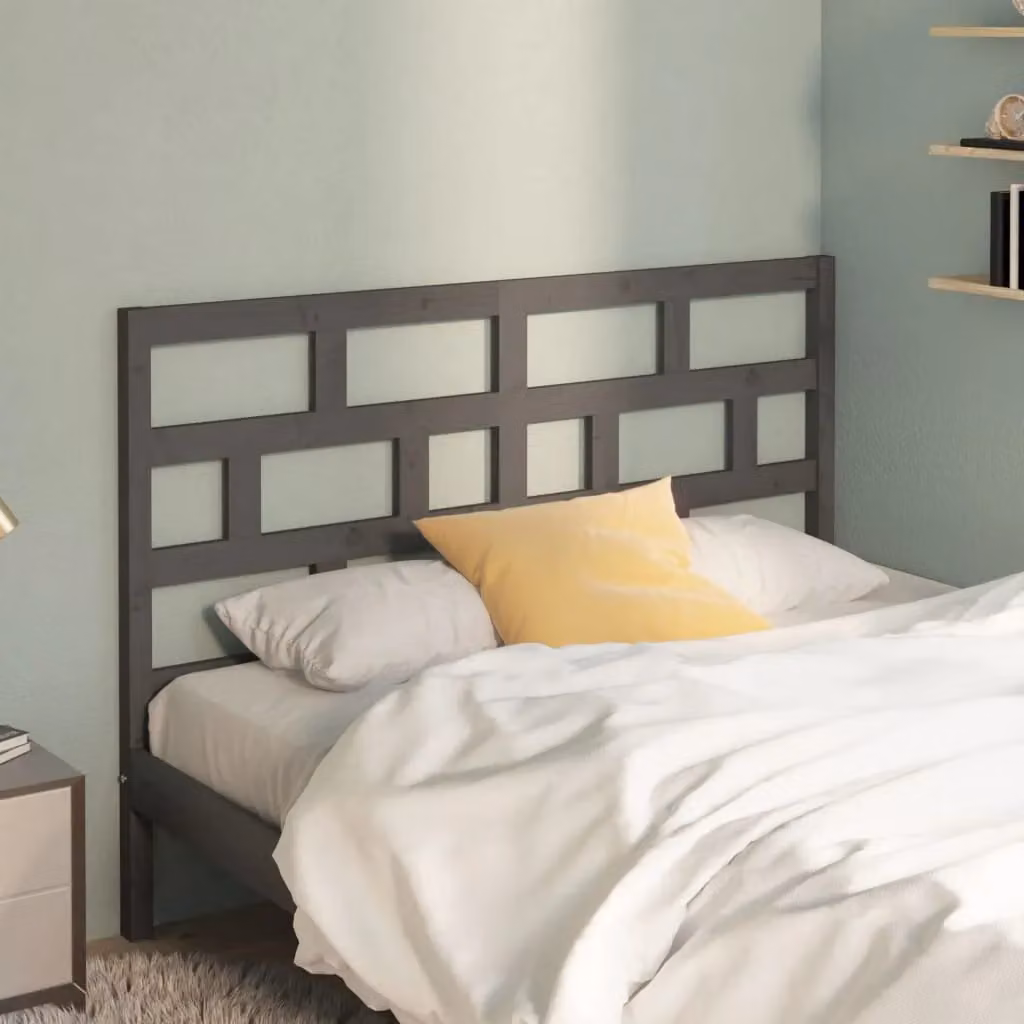 Berkfield Home Grey Rustic Solid Pine Wood Bed Headboard W: 166 cm, D: 4 cm, H: 100 cm – 2