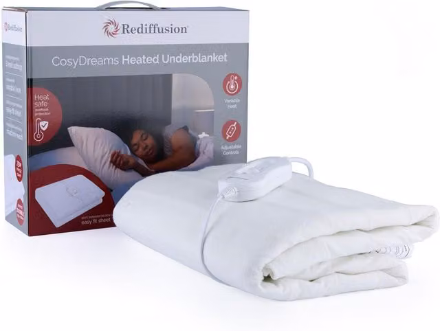 Rediffusion CosyDreams Double Fitted Electric Heated Underblanket in White