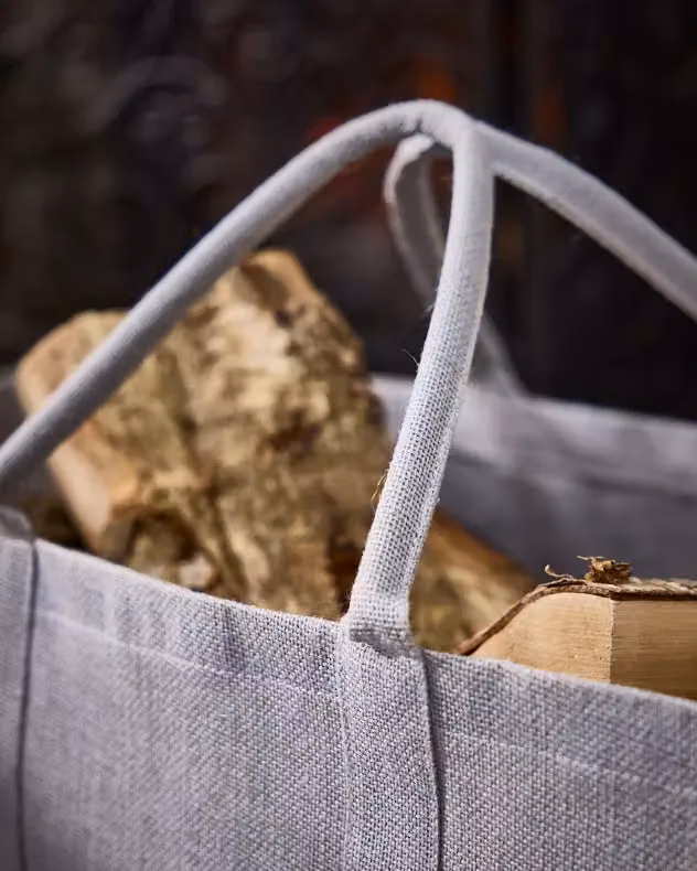 Dibor Traditional French Grey Fireplace Firewood Log Storage Jute Bag, H: 40 cm, W: 60 cm – 3