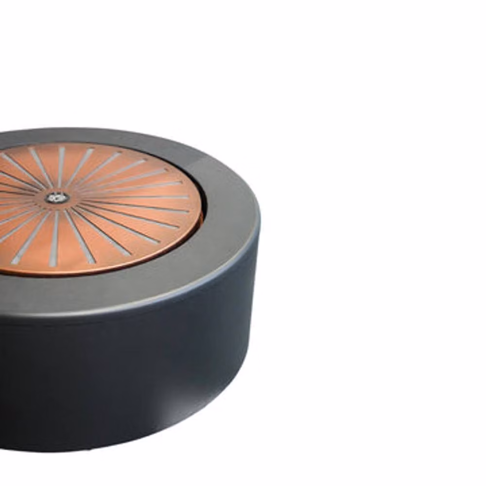 Ivyline Solis Large Metal Water Feature Fountain in Anthracite and Copper, W/D/H: 70 x 70 x 30 cm – 3