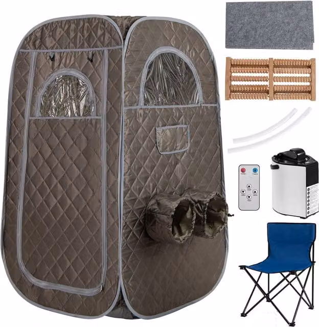 Costway Grey Dual User Portable Steam Sauna Tent