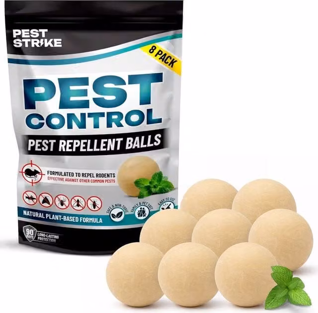 Volila Rodent Repellent Balls 8 Pack Peppermint Mouse and Rat Deterrent in Light Beige – 1