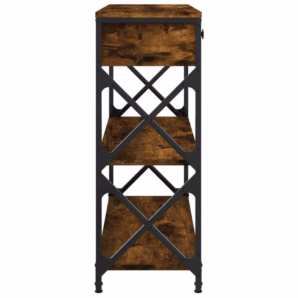 Berkfield Home Smoked Oak Console Table in Brown, W/D/H: 75 x 28 x 75 cm – 6