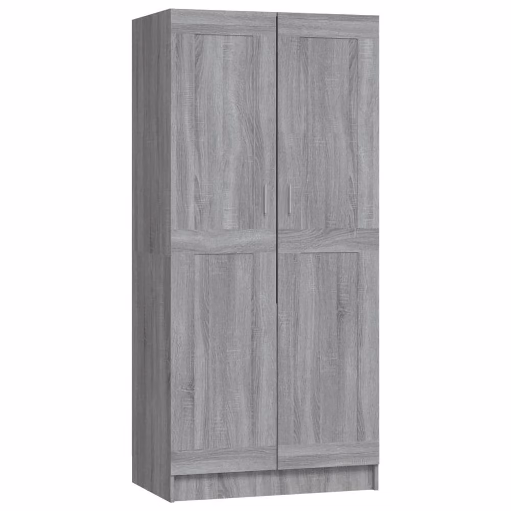 Berkfield Home Grey Sonoma Modern Wardrobe with Hinged Doors, W: 82.5 cm, D: 51.5 cm, H: 180 cm – 2