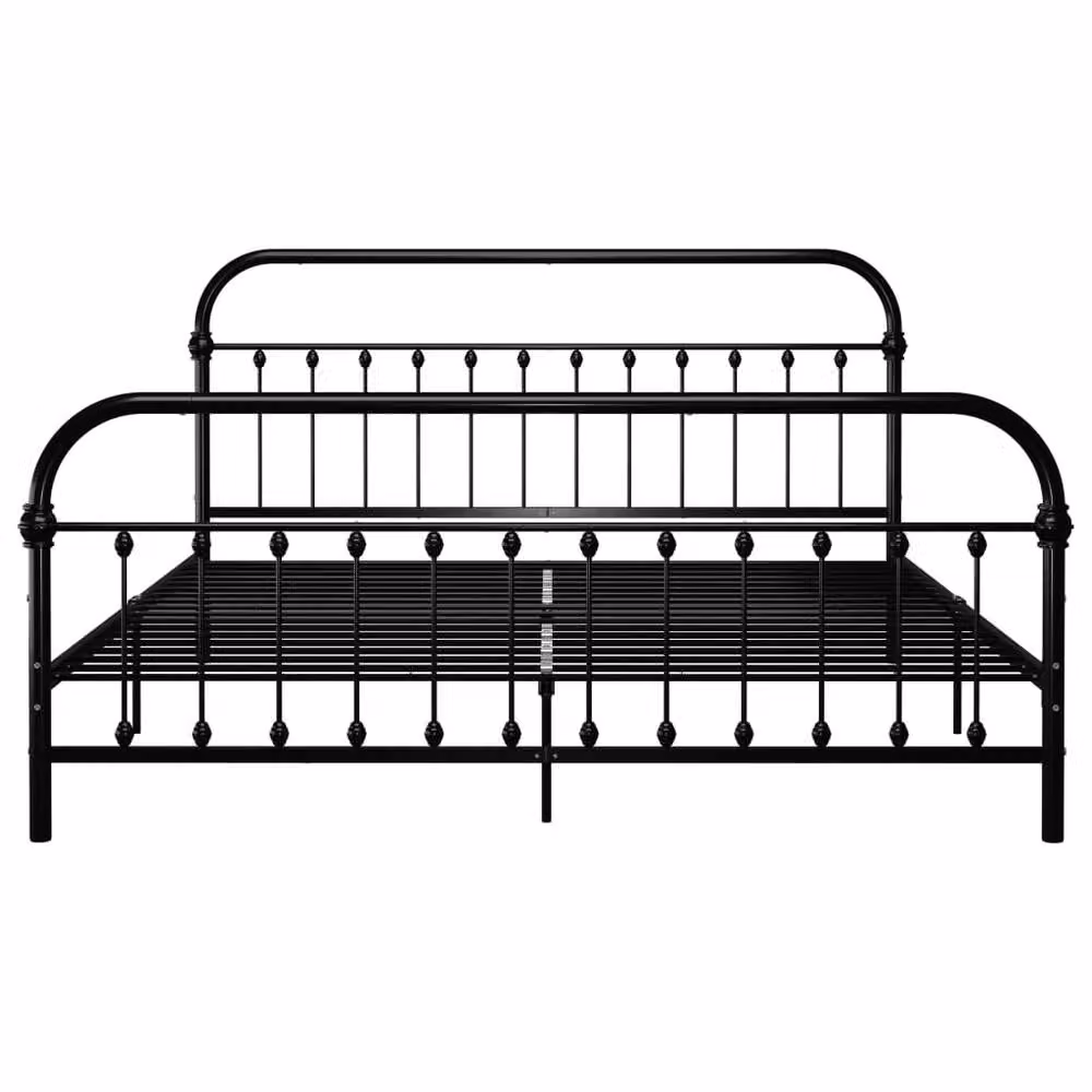 Berkfield Home Black Metal Super King Bed Frame W: 180 cm, D: 200 cm – 2
