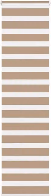 Berkfield Home Zebra Blind in Sand Brown, W: 60 cm, H: 230 cm, Polyester Fabric – 1