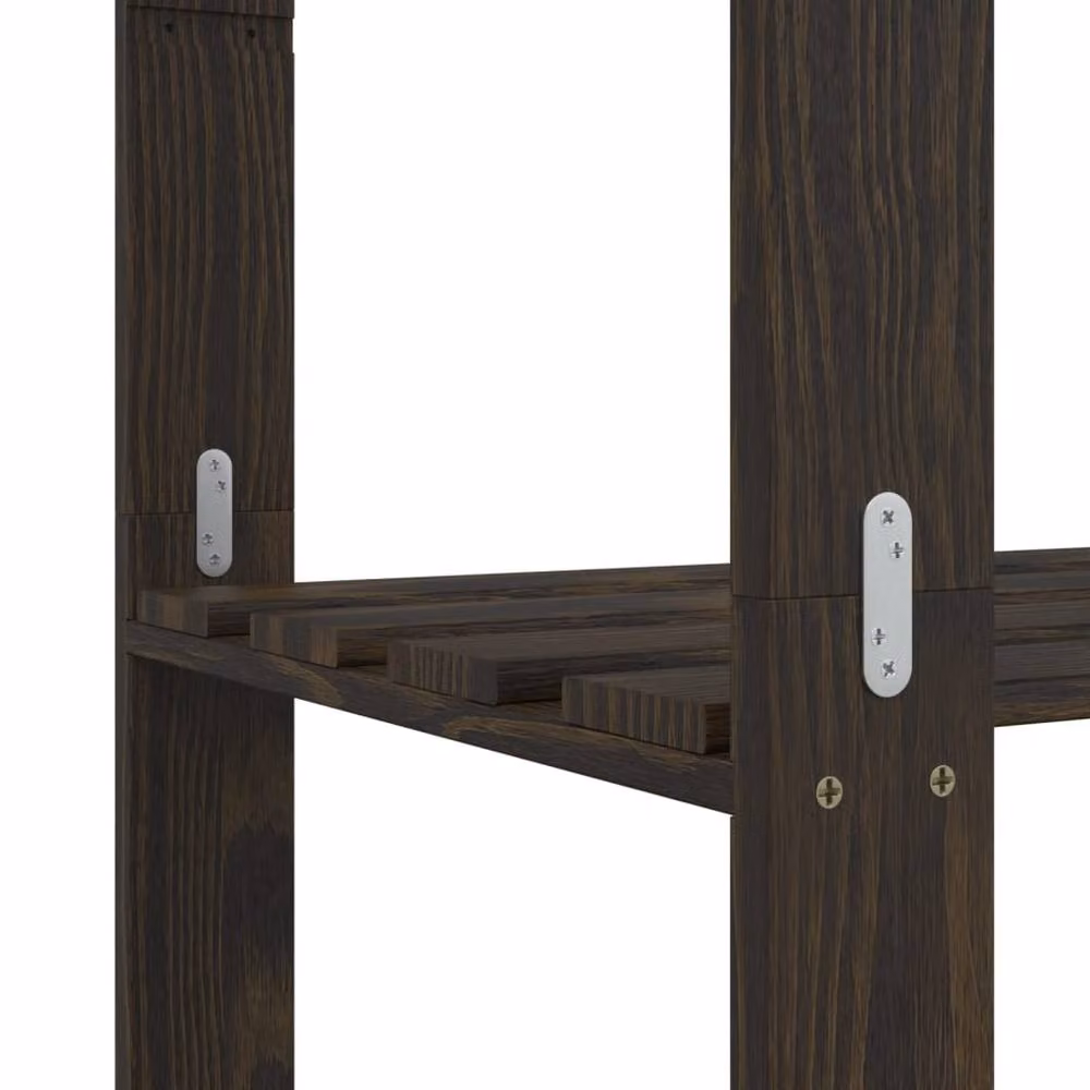 Berkfield Home 3-Tier Rustic Solid Pine Storage Rack in Black and Dark Brown, W/D/H: 80 x 38 x 90 cm – 5