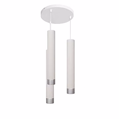 Netlighting Helam Tuba Cluster Pendant Ceiling Light in White and Chrome, Diameter: 30 cm