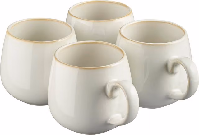 Cooks Professional Stoneware Mug Set in White and Grey, 350ml