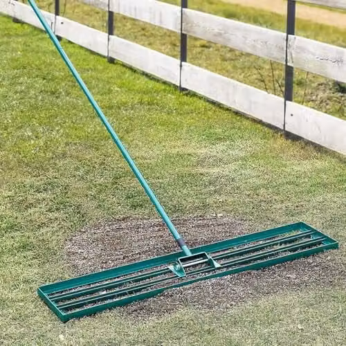 Gr8 Garden Heavy Duty Stainless Steel Lawn Levelling Rake in Silver and Green – 1