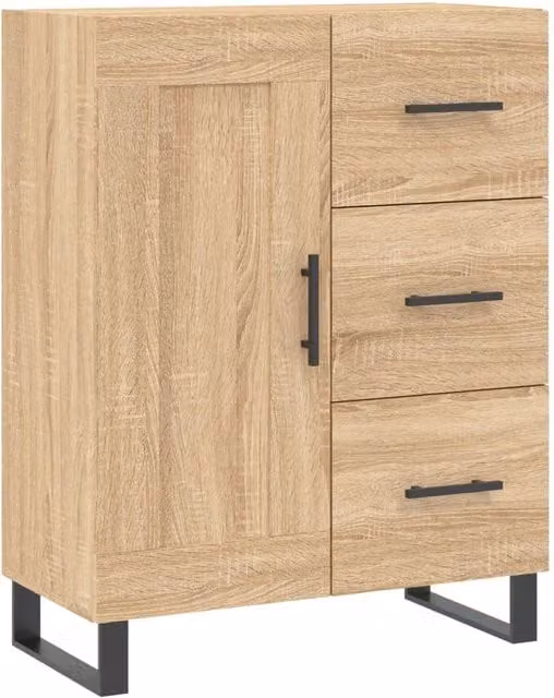 Berkfield Home Sonoma Oak Sideboard in Brown, W: 69.5 cm, D: 34 cm, H: 90 cm