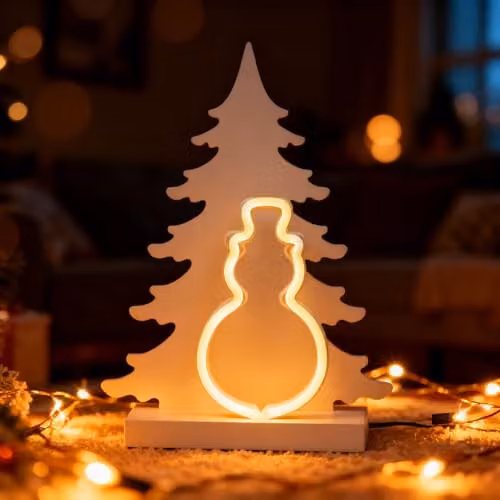 Shatchi White Wooden Nativity Scene LED Silhouette Christmas Ornament, W/H: 40 x 29 cm – 1