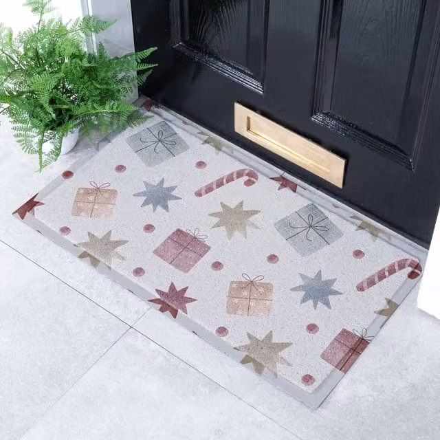 Artsy Mats Presents Pattern Grey Indoor Outdoor Non-Slip Washable Doormat