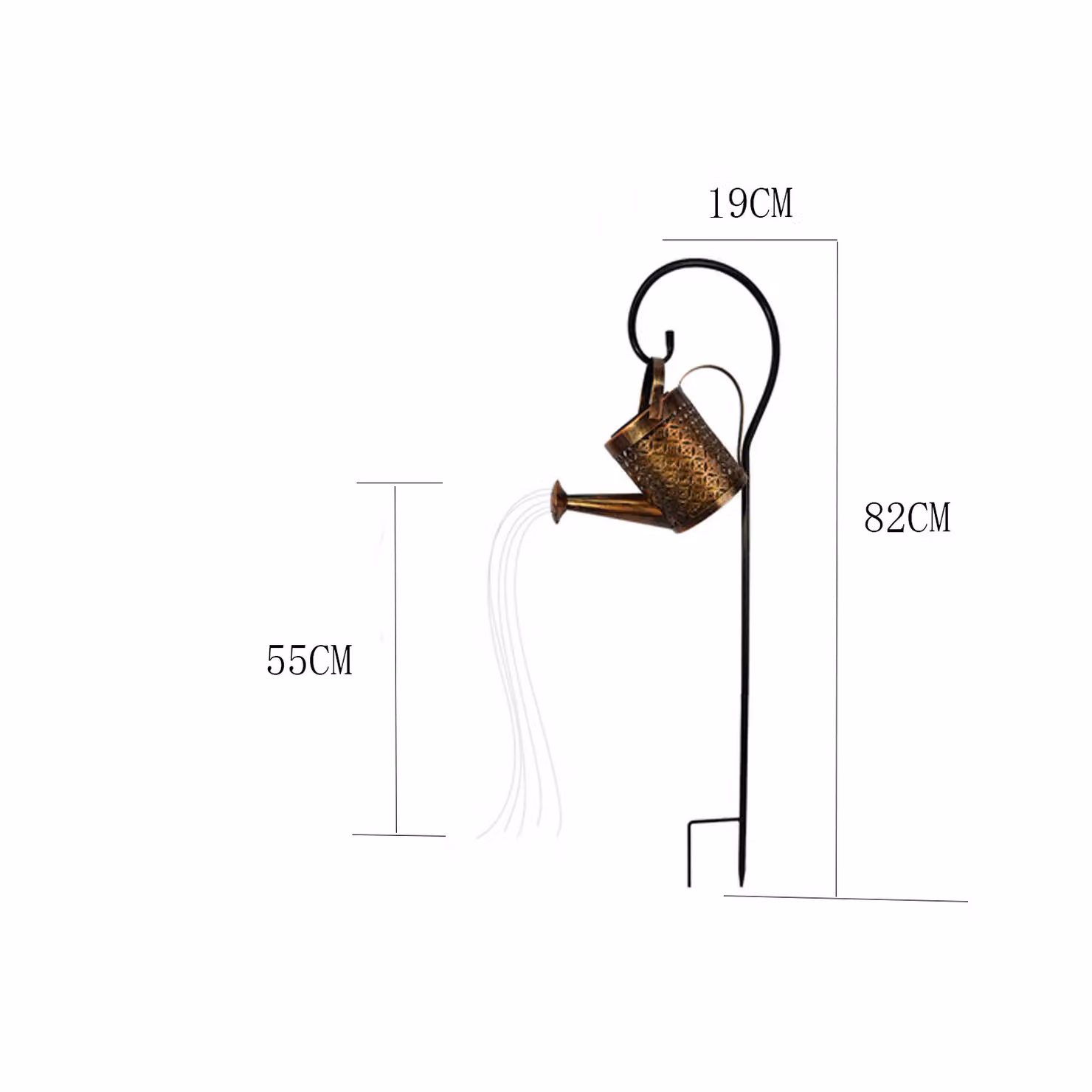Leaper Solar Powered Watering Can Garden Light in Gold/Brass – 2