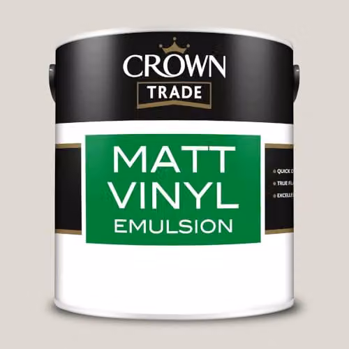 Crown Trade Snowfall Matt Vinyl Dispersion Paint, White, 2.5 l – 2