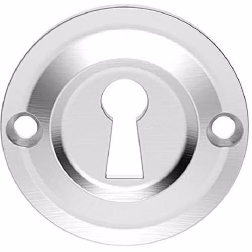 Loops 42mm Standard Keyhole Profile Escutcheon Rounded Ridge in Chrome