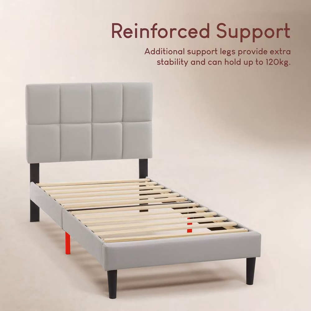 Vida Designs Velmora Fabric Bed Frame in Beige, King Size (180 x 200 cm) – 3
