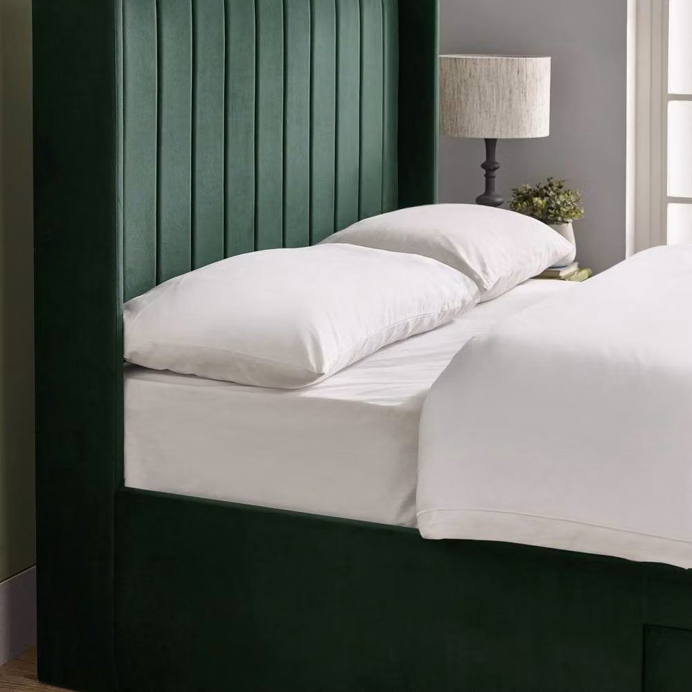 Cheshire Coral Double Bed in Bottle Green Velvet with Dual Storage Doors – 7