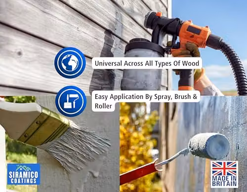 SIRAMICO COATINGS Water-based Fence Paint with ECO Resin Technology, Matt Finish, Anthracite Grey, 5 l – 4