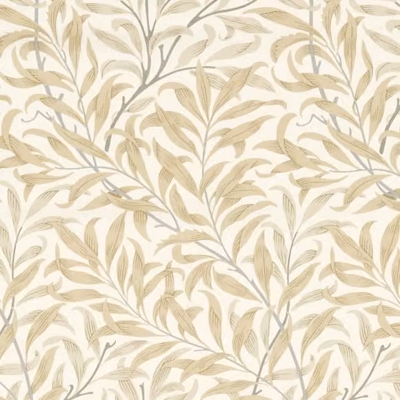 William Morris Willow Boughs Fabric Linen in Beige and Gold