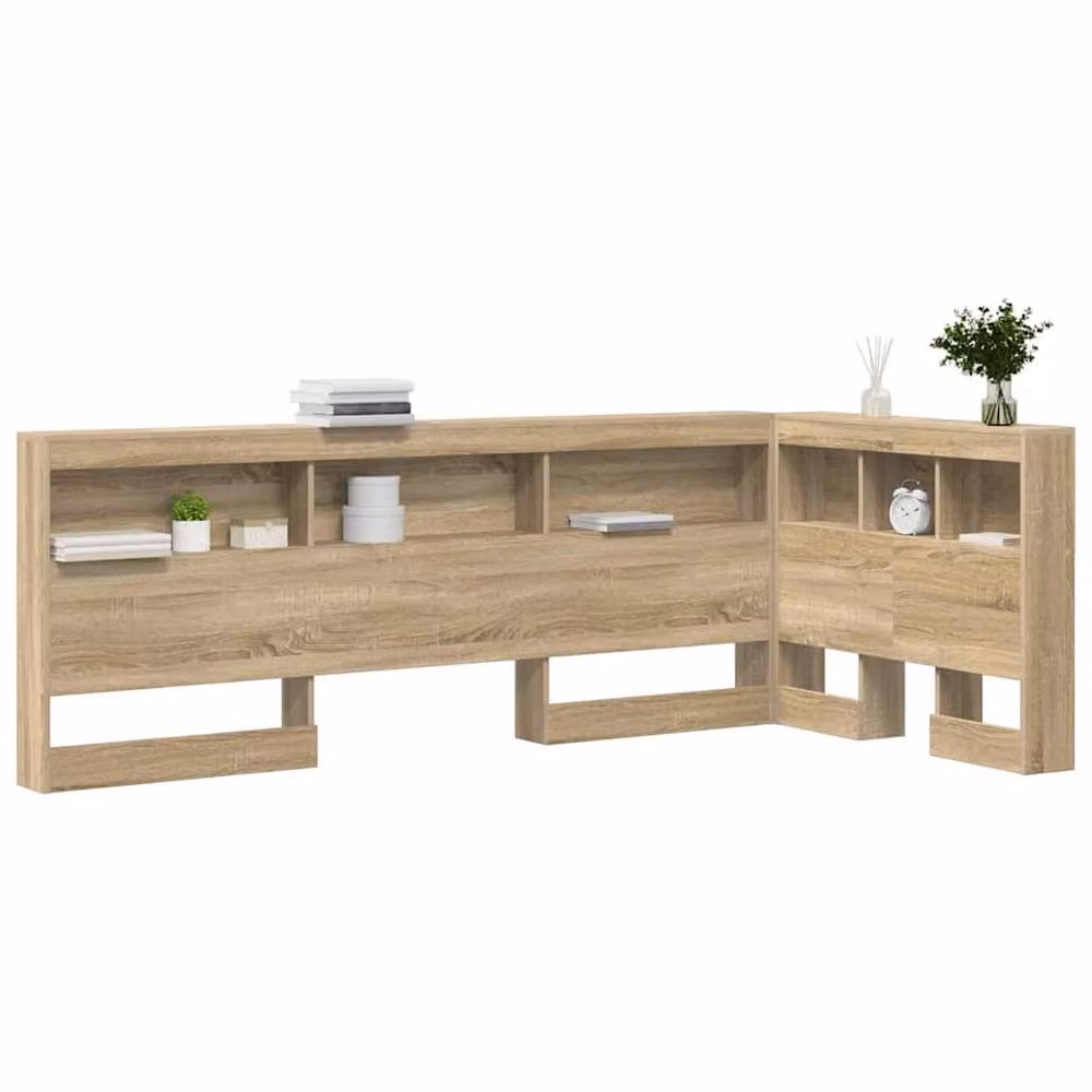 Berkfield Home Sonoma Oak Storage Headboard with Integrated Shelf, Width: 90 cm, Light Tan/Beige – 2