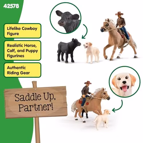Schleich Farm World Western Riding Adventures 6-Piece Multicolour Animal Playset 42578 – 3