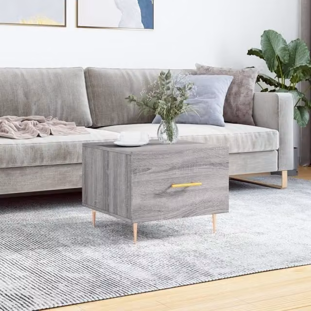 Berkfield Home Grey Sonoma Coffee Table, W/D/H: 50 x 50 x 40 cm