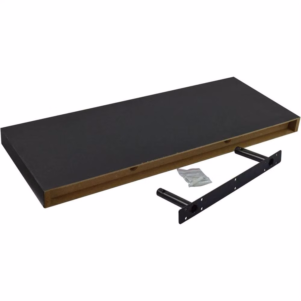 FORGEVIO Black Wooden Floating Wall Storage Shelf, Width: 60 cm – 3