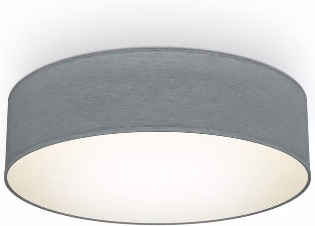 B.K. Licht Grey Modern Round Fabric Ceiling Light with 2 x E27 Sockets