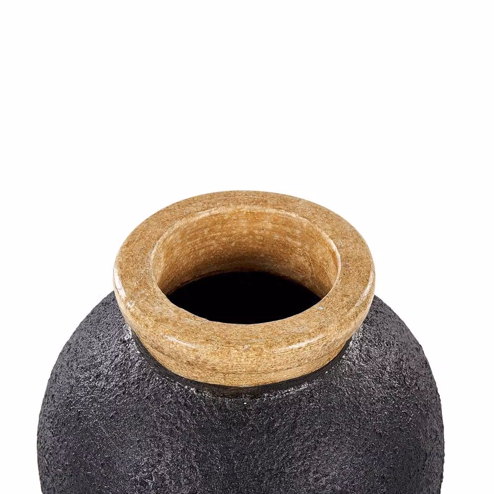 Wyld and Coco Handmade Ceramic Terracotta Vase in Black and Pink, Height: 31 cm – 5