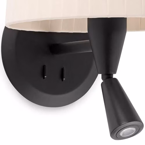 Faro Barcelona Samba Wall Lamp in Black and Beige, W/D/H: 21.5 x 16 x 19 cm – 2