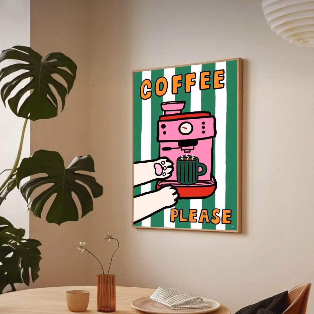The Paper Tail Coffee Please Print Multicolour Typography Paper Poster, W: 21.0 cm, H: 29.7 cm – 4