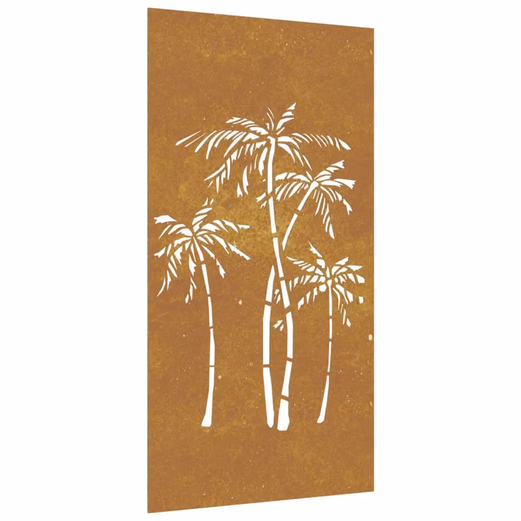 Berkfield Home Garden Brown Corten Steel Palm Tree Wall Decoration, W: 105 cm, H: 55 cm – 2