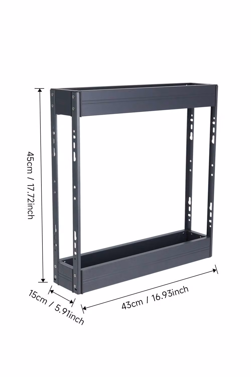 Living and Home 2-Tier Aluminium Kitchen Cabinet Pull Out Storage Drawer Organizer, W/D/H: 15 x 43 x 45 cm – 3