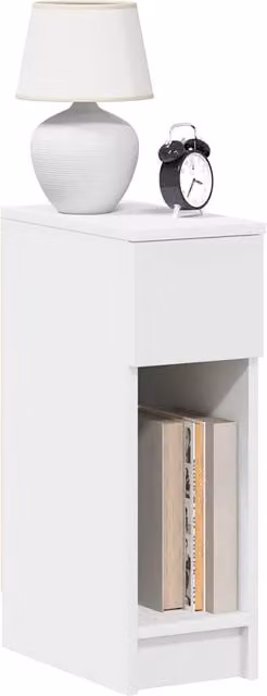 Berkfield Home Set of 2 White Bedside Cabinets with Drawer, W/D/H: 20 x 36 x 60 cm