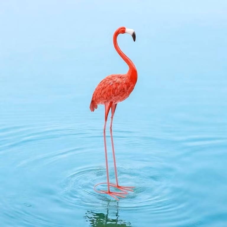 Minster Flamingo Metal Garden Ornament, Pink, W: 50 cm, H: 150 cm