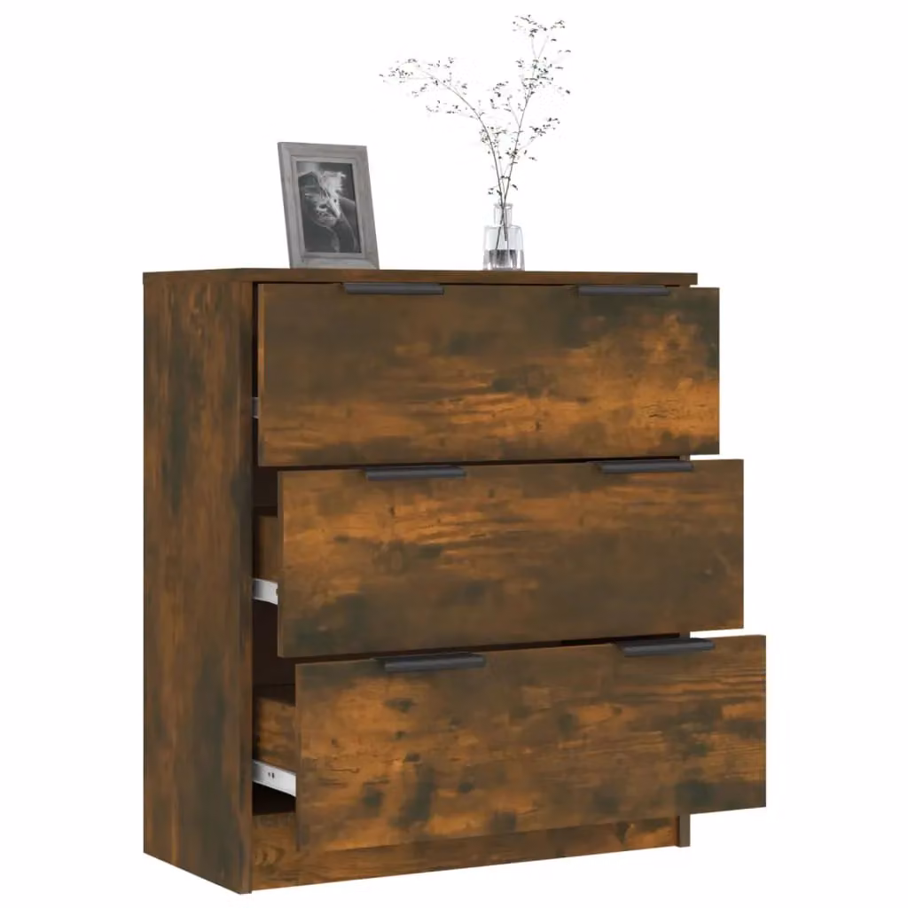 Berkfield Home Smoked Oak Sideboard in Brown, W/D/H: 60 x 30 x 70 cm – 3